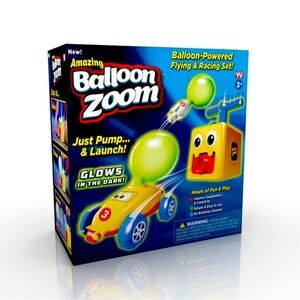 Ontel Balloon Zoom - Balloon-Powered Race Car and Rocket Launcher Toy Set Ages 3